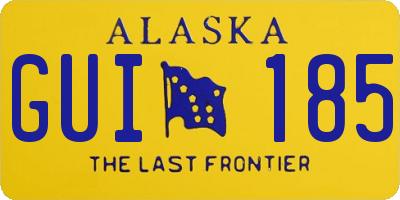 AK license plate GUI185