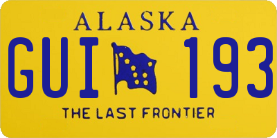 AK license plate GUI193