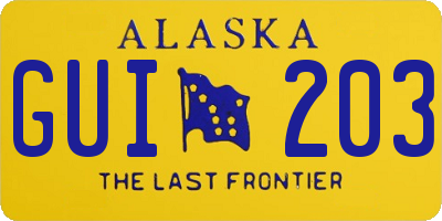 AK license plate GUI203