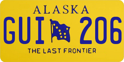 AK license plate GUI206