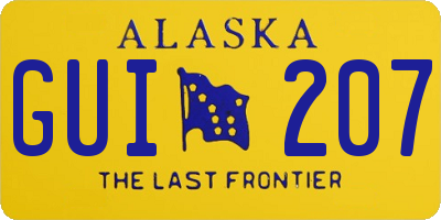 AK license plate GUI207