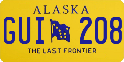 AK license plate GUI208