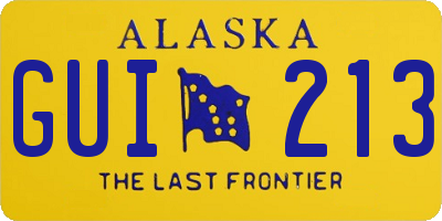 AK license plate GUI213