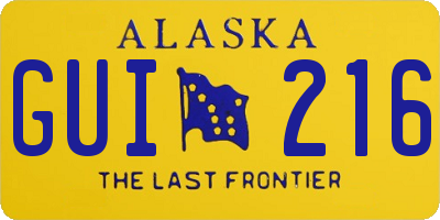 AK license plate GUI216
