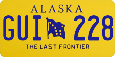 AK license plate GUI228