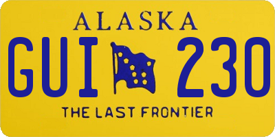 AK license plate GUI230