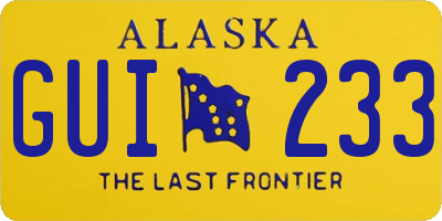 AK license plate GUI233