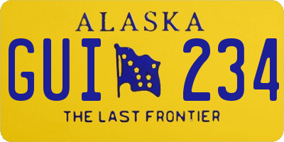 AK license plate GUI234