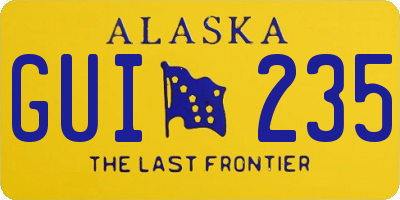 AK license plate GUI235