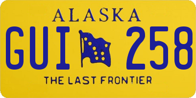 AK license plate GUI258