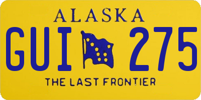 AK license plate GUI275