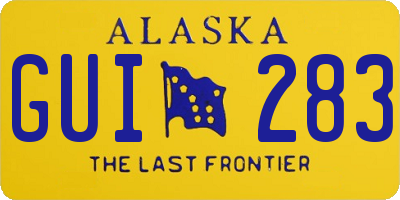 AK license plate GUI283