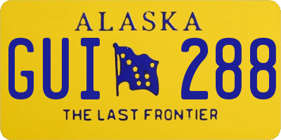 AK license plate GUI288