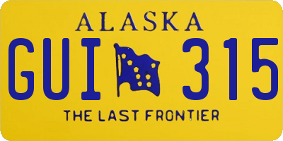 AK license plate GUI315
