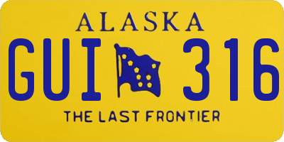 AK license plate GUI316