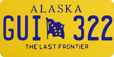 AK license plate GUI322