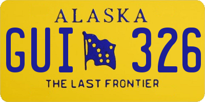 AK license plate GUI326