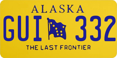 AK license plate GUI332