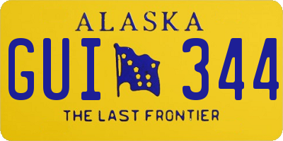 AK license plate GUI344
