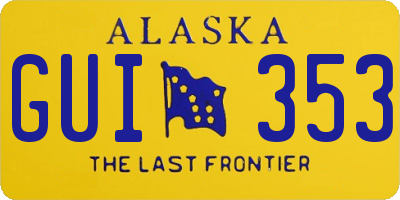 AK license plate GUI353