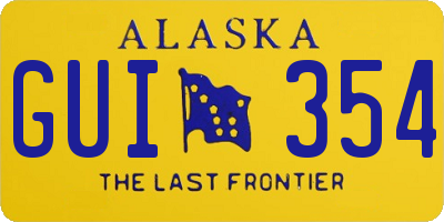 AK license plate GUI354