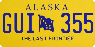 AK license plate GUI355