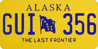 AK license plate GUI356