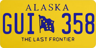AK license plate GUI358