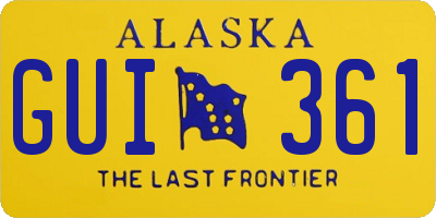 AK license plate GUI361