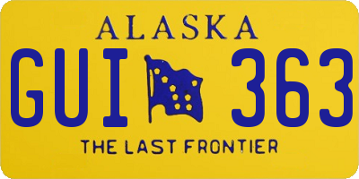 AK license plate GUI363
