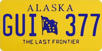 AK license plate GUI377