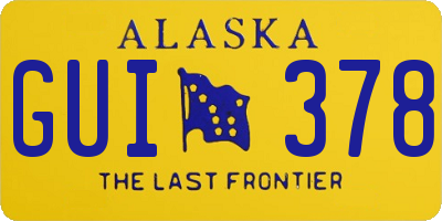 AK license plate GUI378