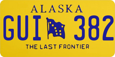 AK license plate GUI382