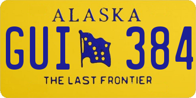 AK license plate GUI384