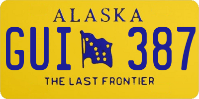 AK license plate GUI387