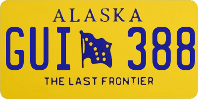 AK license plate GUI388