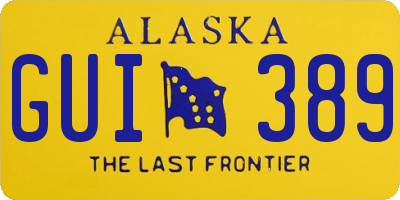 AK license plate GUI389
