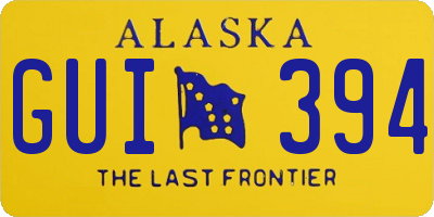 AK license plate GUI394
