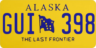 AK license plate GUI398
