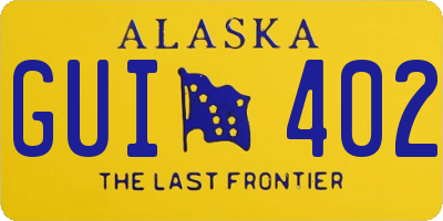 AK license plate GUI402
