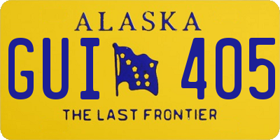 AK license plate GUI405