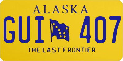 AK license plate GUI407
