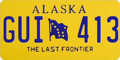AK license plate GUI413