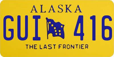 AK license plate GUI416