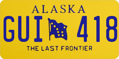 AK license plate GUI418