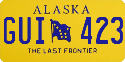 AK license plate GUI423