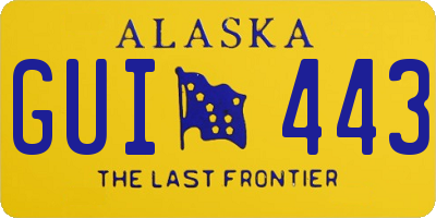 AK license plate GUI443