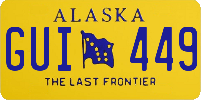 AK license plate GUI449