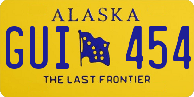 AK license plate GUI454
