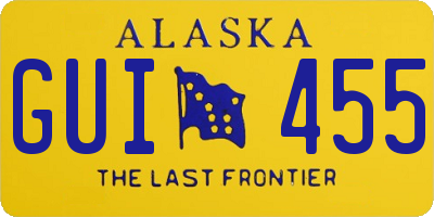 AK license plate GUI455
